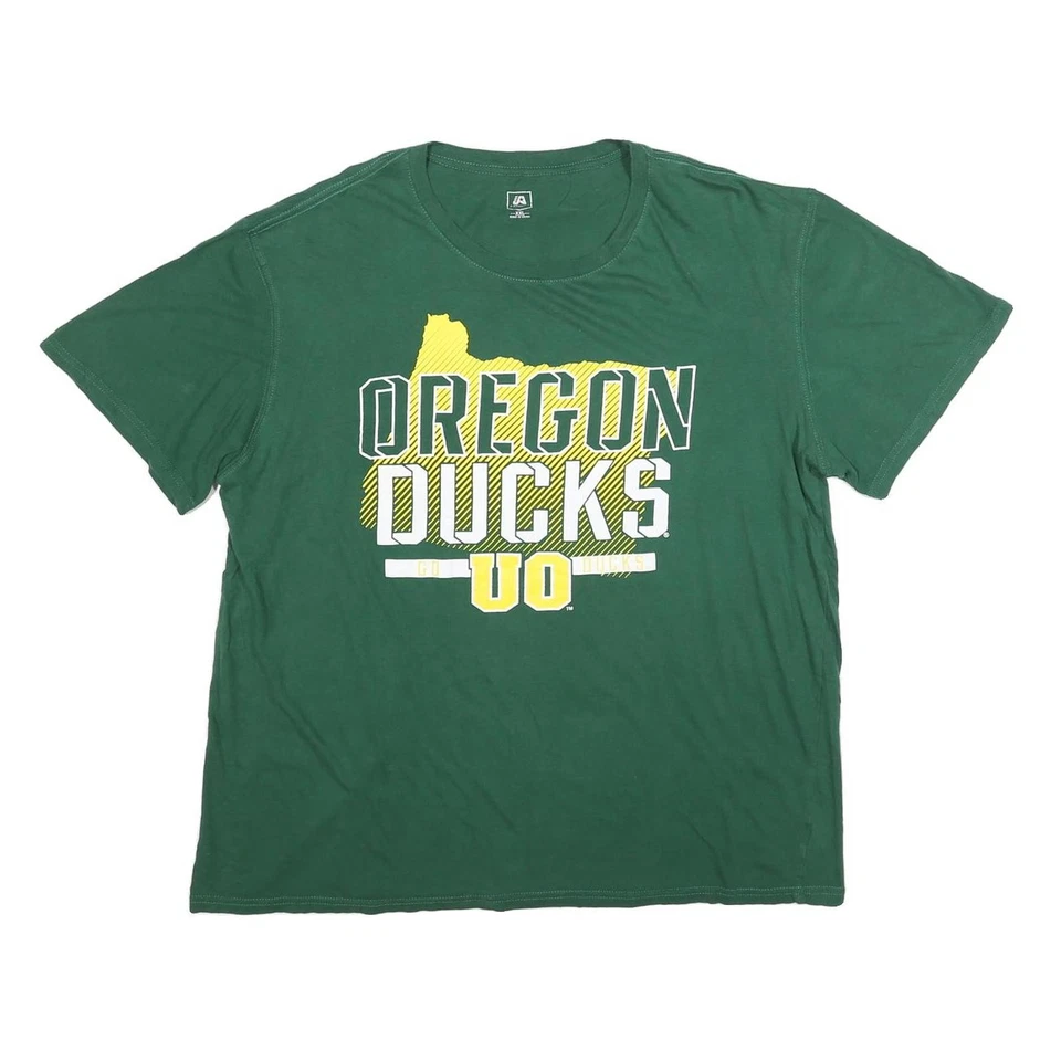 J. AMERICA Herren T-Shirt Oregon Ducks Grün Grafik, Kurzarm Crew Neck 2XL - Bild 1 von 4