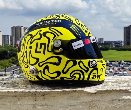 2025 LANDO NORRIS F1 FORMULA 1 HELMET HELM HAND-PAINT WITH HANS 1:1