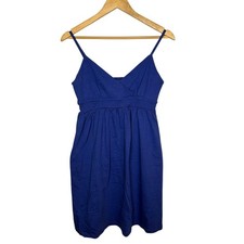 Old Navy Blue Knit Spaghetti Strap Smocked Waist Dress Summer Size Medium