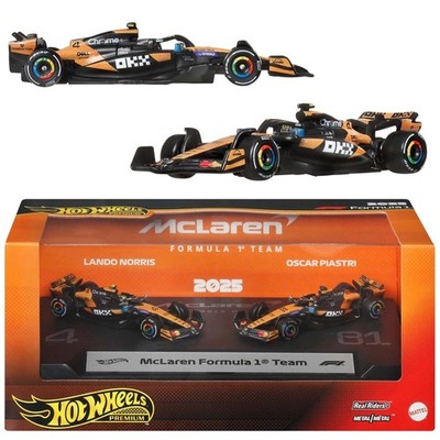 Hot Wheels Premium McLaren Formel 1 Team Maßstab 1:64 Rennwagen [2 Stück]