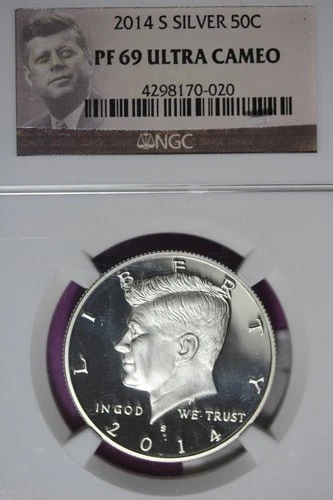 2014 S NGC PF69 ULTRA CAMEO KENNEDY SILVER DOLLAR #B51526