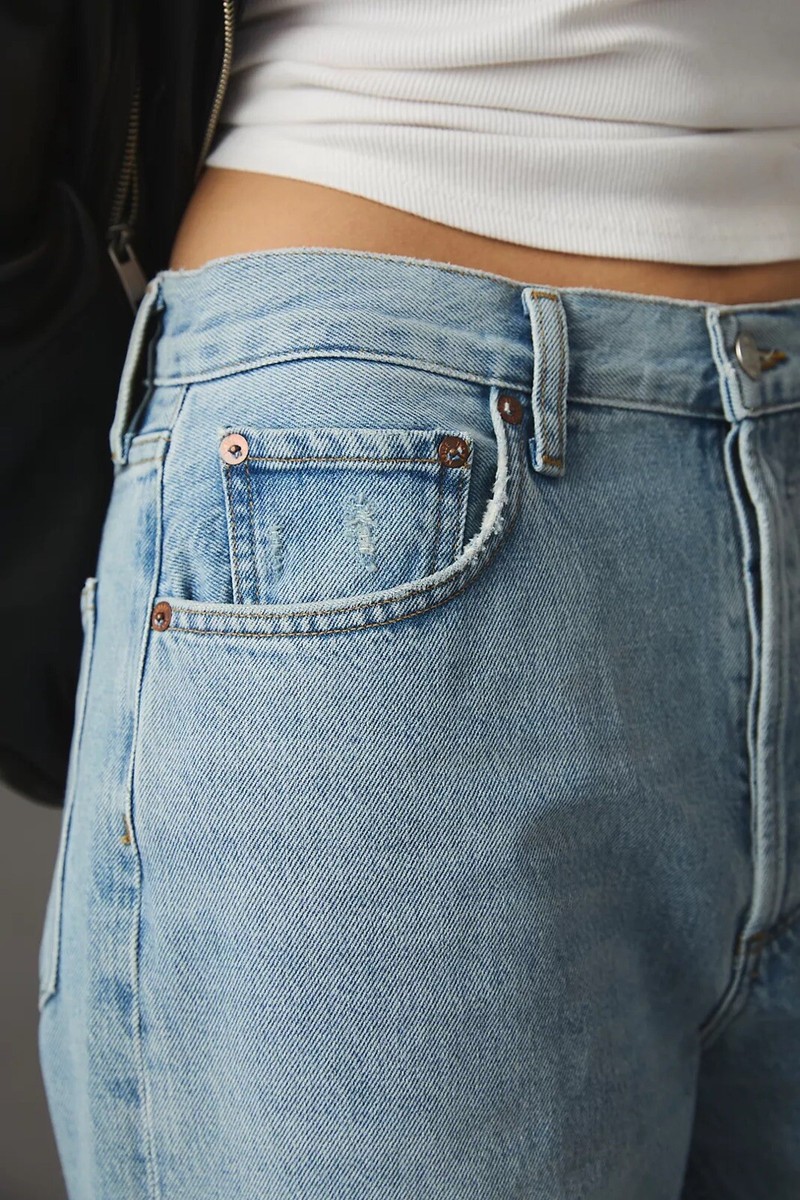 AGOLDE Women's Low Rise Slung Baggy Jeans Void Light Indigo AGOLDE Women's Low Rise Slung Baggy Jeans Void Light Indigo