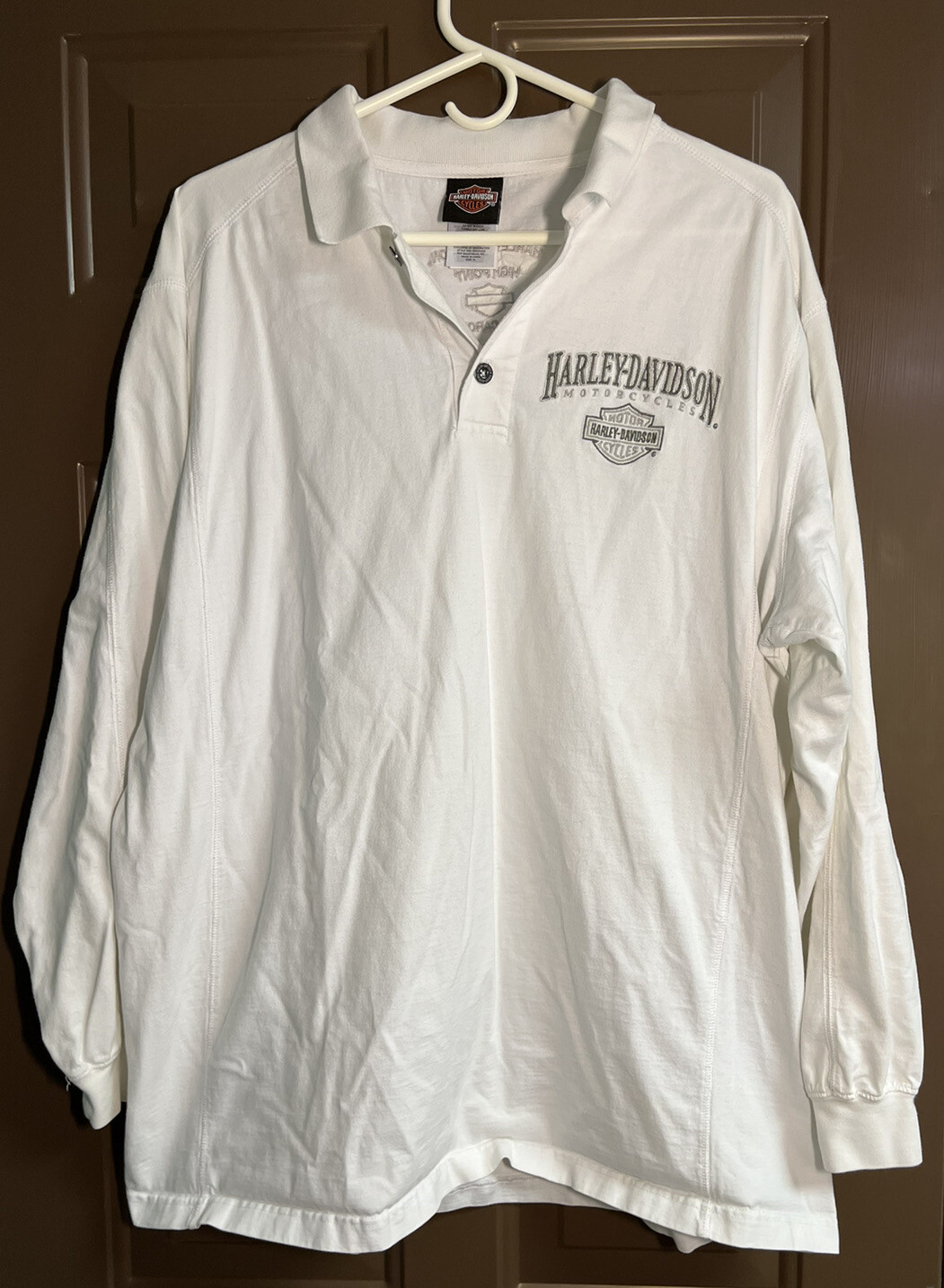 Harley Davidson Men’s White Rugby Shirt Gem