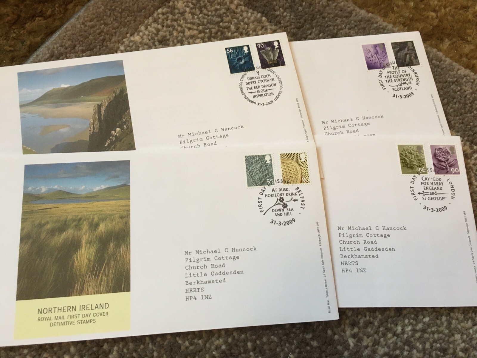 GB STAMPS POST OFFICE REGIONAL DEFINITIVES FIRST DAY COVERS SET FOR