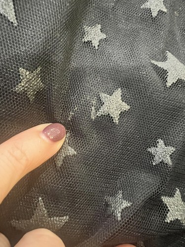 Tocoto Vintage Girls Fancy Midi Dress Stars Mesh Tulle Black Long Sleeve 4 - Picture 8 of 11