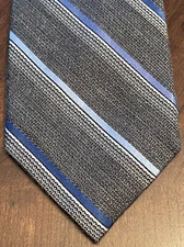 Pronto Uomo Gray Blue Hand Made 95% Silk 5% Viscose Men’s Neck Tie