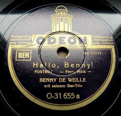 1200/ BENNY DE WEILLE-Hallo, Benny!-Ich liebe die Sonne-TOP-FOX-78rpm Schellack