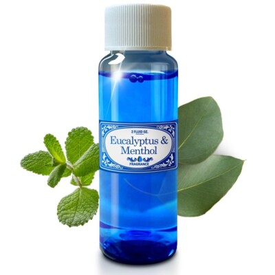 Eucalyptus Menthol 2.0 fl oz  Rainbow Vacuum, Hyla, Sirena Fragrance Bottle