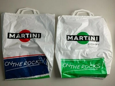 LOT 2 SACS PLASTIQUE PUBLICITAIRE MARTINI ON THE ROCKS - Photo 1/2