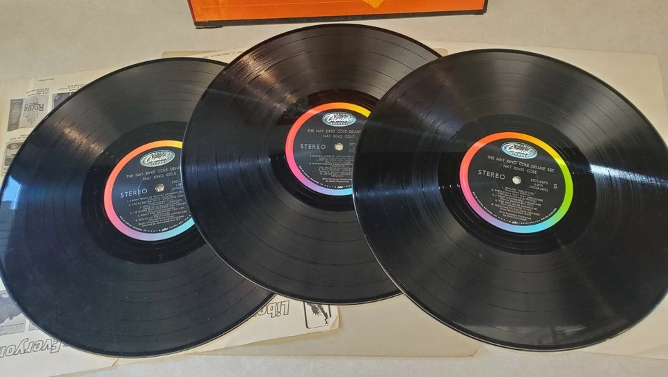 Nat King Cole Deluxe Box Set 1968 Capitol Records 3 Vinyl Records 33 RPM - Image 2 of 4
