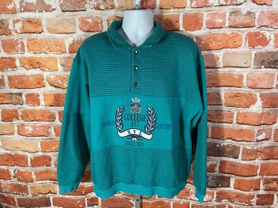 vintage 90s Bugle Boy striped IOU style sweatshirt - sz XL - grunge skater indie