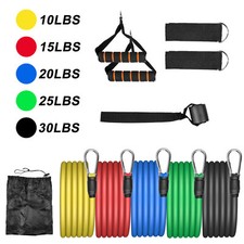 Portable 11-in-1 Resistance Band Set TPE Non-Slip Yoga Workout Home Gym Outdoor