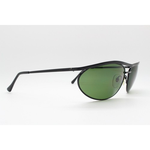 90s vintage oval sunglasses. Slim minimalistic black matt metal oval frame. NOS - Picture 7 of 7