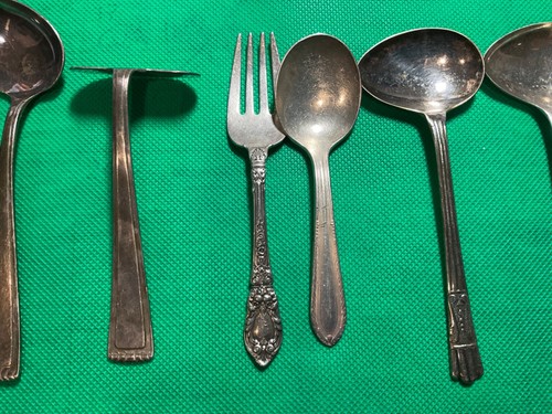 Vintage Sterling Silver Childrens utensils LOT 7 pieces - Picture 10 of 12