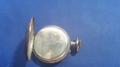 Reloj de bolsillo vintage Cilindre 10 rubíes cara abierta para piezas estuche astillado GF - Imagen 7 de 10