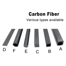 200MM Carbon Fiber Strip Solid Rod Round Square Tube Flat Bar Shaft RC Airplane