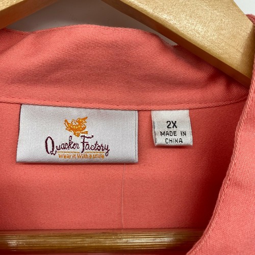 Quacker Factory Jacket Plus Size 2X Orange Pockets Full Zip Embroidered Stretch - Picture 11 of 12