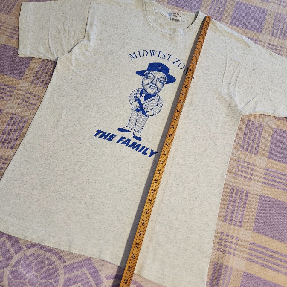 Vintage 90s The Family Midwest Zone Cadillac Mob Boss Tommy Gun T Shirt