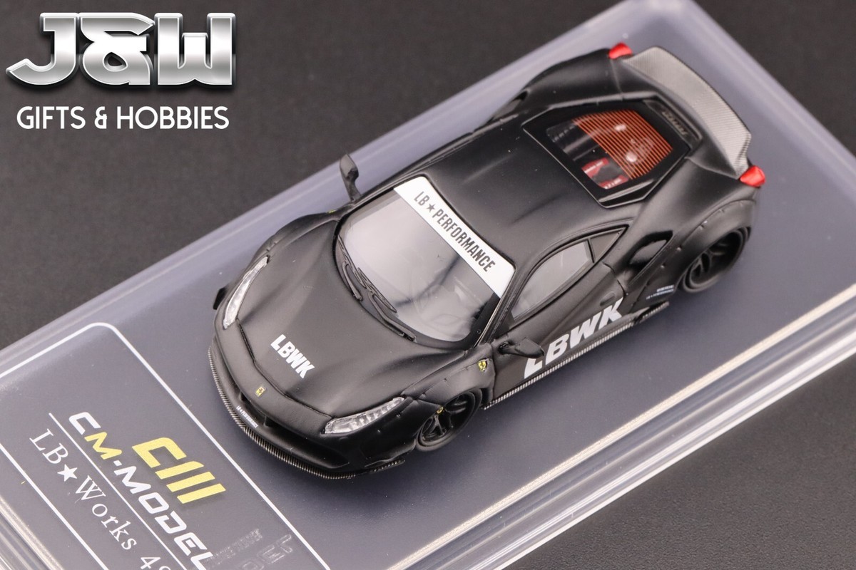CM Model LBWK Liberty Walk 488 Widebody Matted Black with Carbon 1