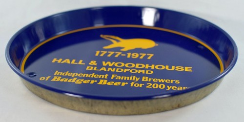 VINTAGE HALL & WOODHOUSE BLANDFORD BADGER BEER METAL ADVERTISING TRAY c1977 - Picture 3 of 5