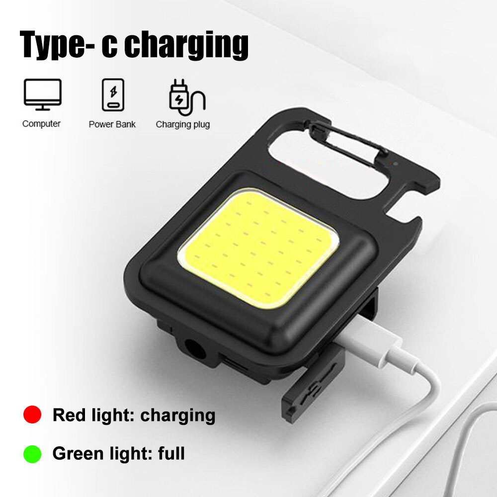 Mini COB Work Light Rechargeable LED Flashlight Portable Keychain Torch Lamp US - Picture 5 of 12