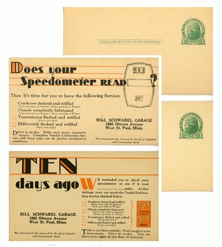 Vintage pair of 1930’s? Veedol Oil Change Reminder Post Cards