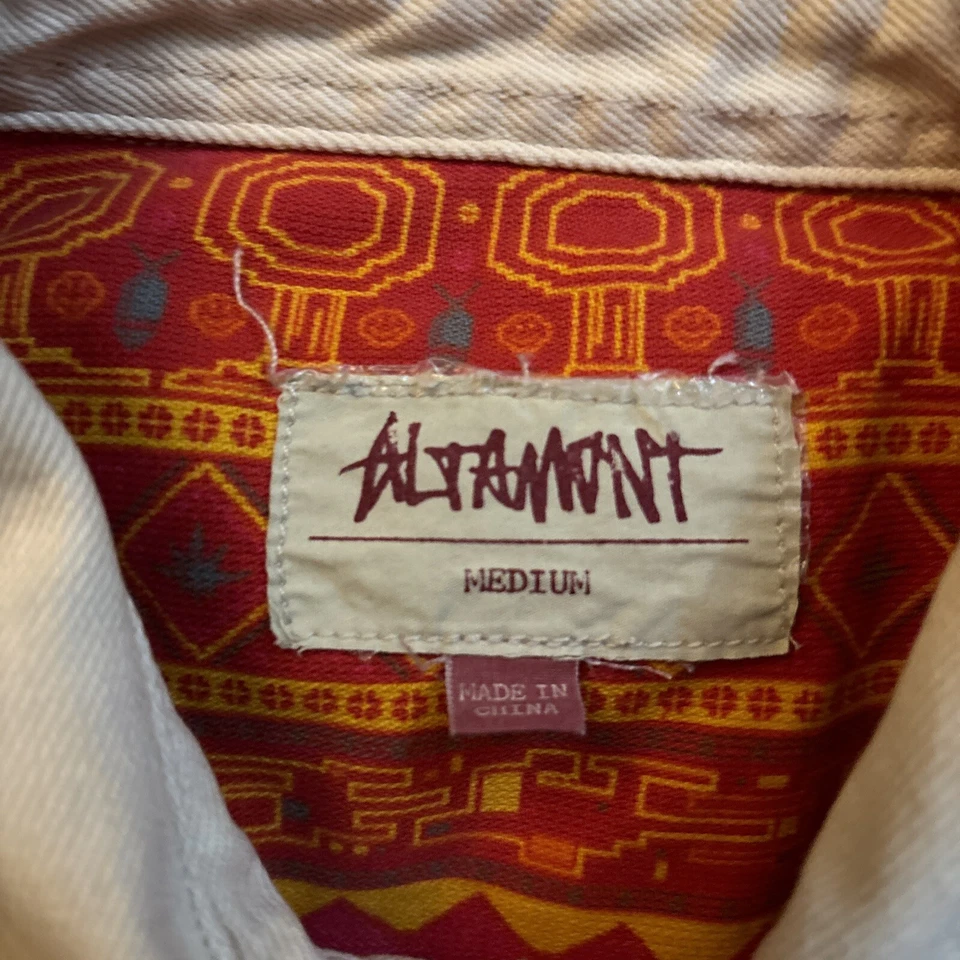 Chaleco de mezclilla para hombre Altamont Andrew Reynolds M chaqueta forrada azteca lavado ácido Foto 2 de 4