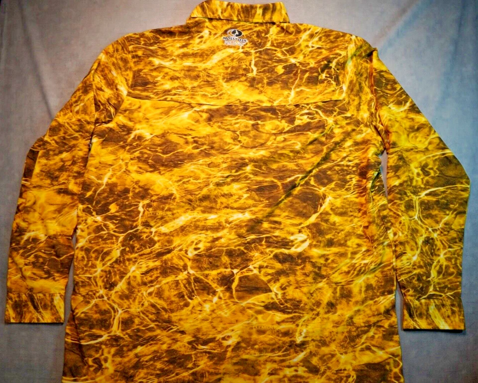 Camisa de Pesca Roble Mossy Talla XL Oro Camuflaje Elementos Aqua Ventilado Foto 3 de 4