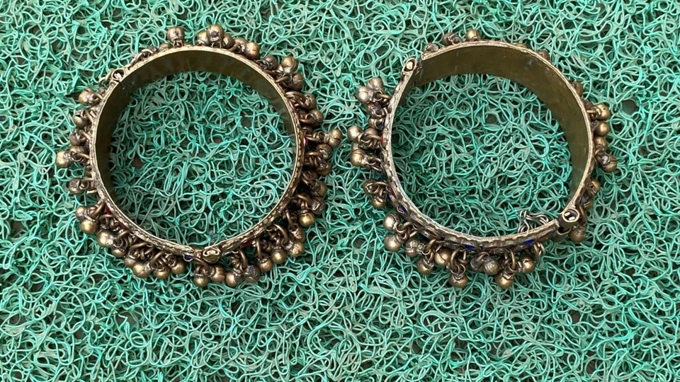 Brazalete brazalete brazalete brazalete brazalete dama islámico piedra antigua joyería tribal latón Foto 3 de 4