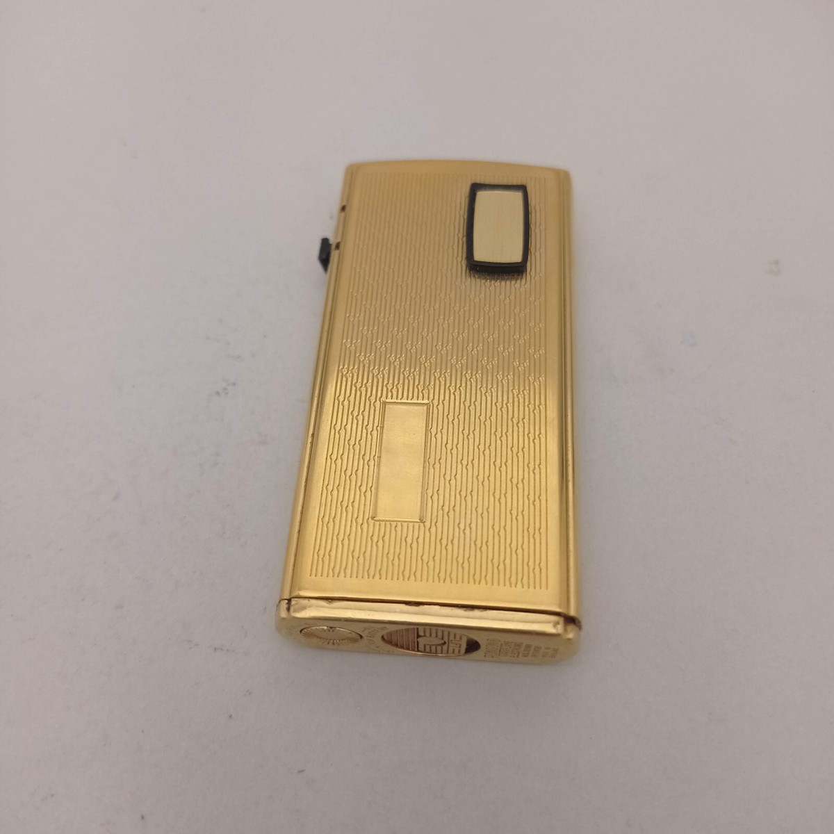 RONSON VARAFLAME ELECTRONIC GOLD PLATED GAS POCKET LIGHTER
