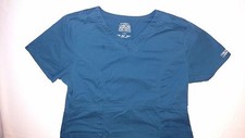 CHEROKEE Workwear Core Stretch Scrubs SS TOP L Shirt CARIBBEAN BLUE Large CARW
