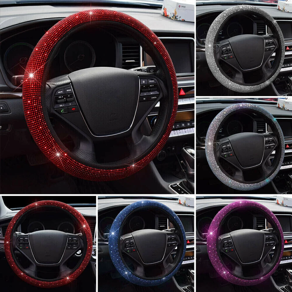 Car Steering Wheel Cover Bling For 15''/38cm Auto Interior Accessories Universal - Imagem 2 de 4