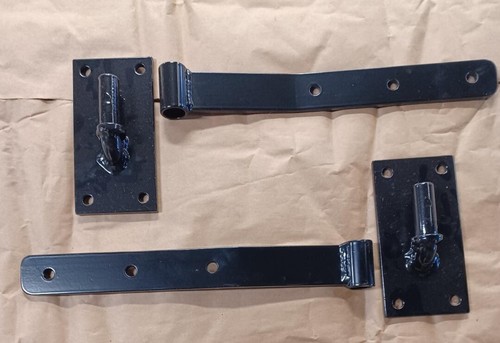 13" Barn doors strap hinges & hinge pins replace repairs 2 pack 1 1/2" H x 1/4" - Picture 5 of 6