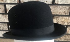 Haskins  Anderson of Detroit MI Bowler Hat Genuine Wine Stiff DAMAGED sz 6-3/4