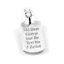 Anh&auml;nger Gravur Dogtag Erkennungsmarke SOS Notfall Adresse 925Silber PS177KE2
