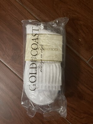 New 3 Pair Gold Coast Womens Crew Socks Size 9-11 White Black Gray