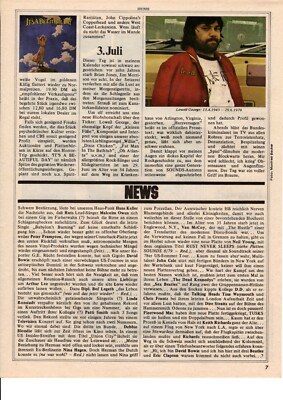 LOWELL GEORGE   -  Clipping/Bericht aus dem Jahr 1979 - Musikzeitschrift