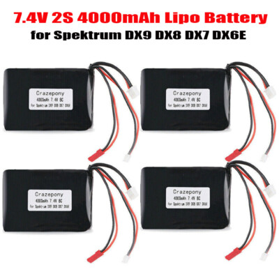 Für Spektrum DX9 DX8 DX7 DX6E Lipo-Akku 4000mAh 2S 7.4V JST JR-Stecker 8C/ 16C