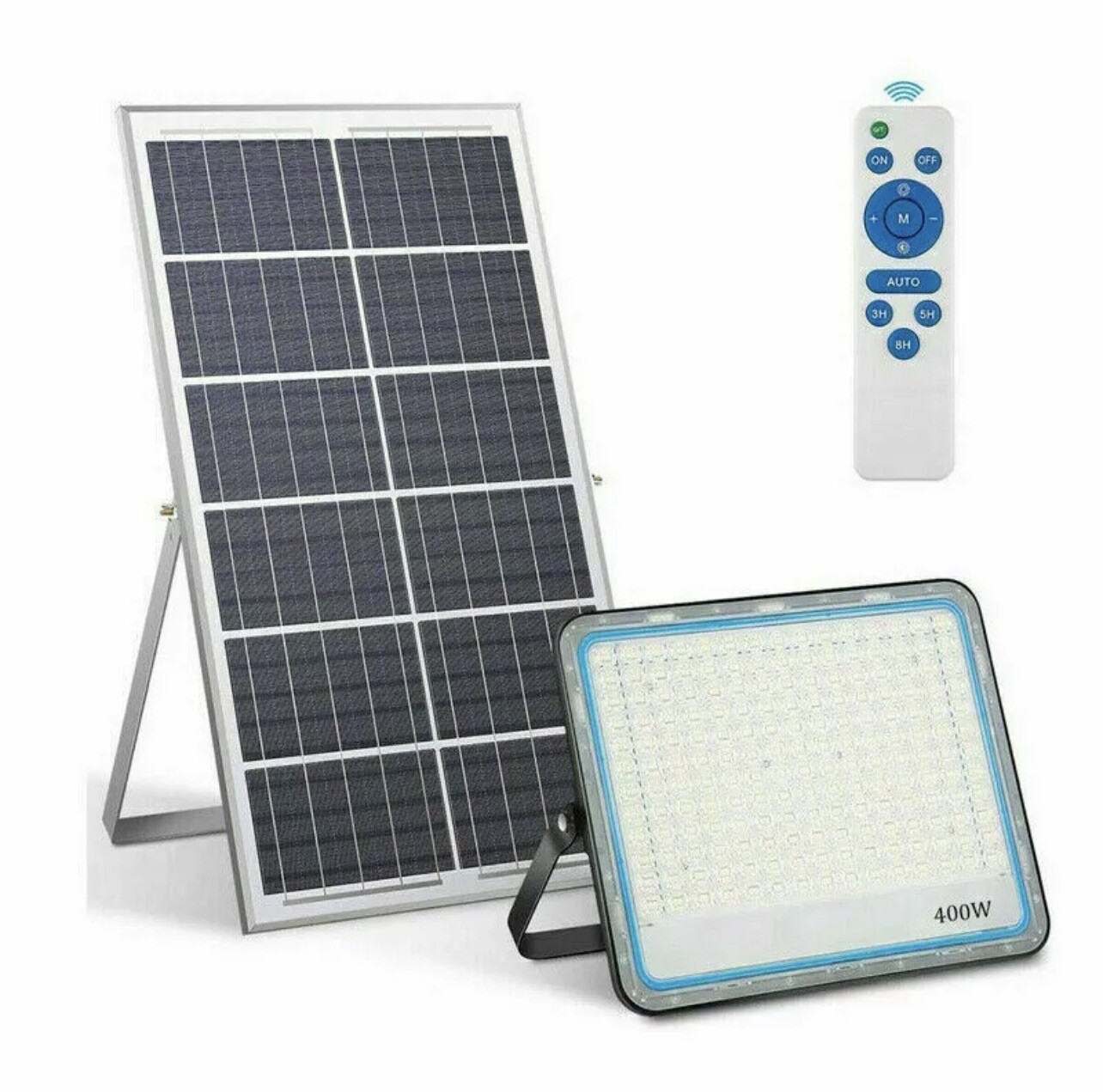 Faro Faretto LED Pannello Energia Solare Luce Fredda 400W IR Esterno IP66