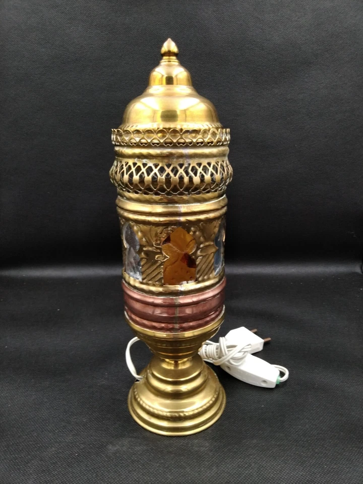 Lampe de table marocaine laiton vintage - Photo 2/4