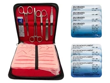Suturing Tools for Medical & Nursing Students, Large Silicone Pad with wounds