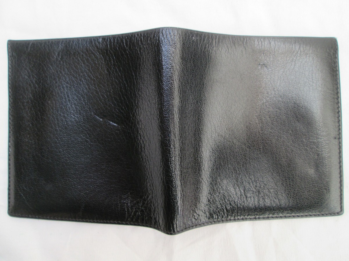 Portefeuille/porte-monnaie Vintage MARIANELLI En Cuir Noir Authentique - Occasion