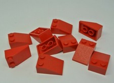 LEGO: 10x pendenza 3x2 - rif 3298 rosso - set 31048 6083 383 351 355 8157 31025