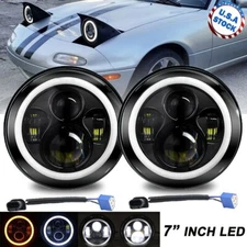 2X 7"Inch 280W LED Headlight Round HI/LO Sealed Beam for Porsche 911 912 914 944