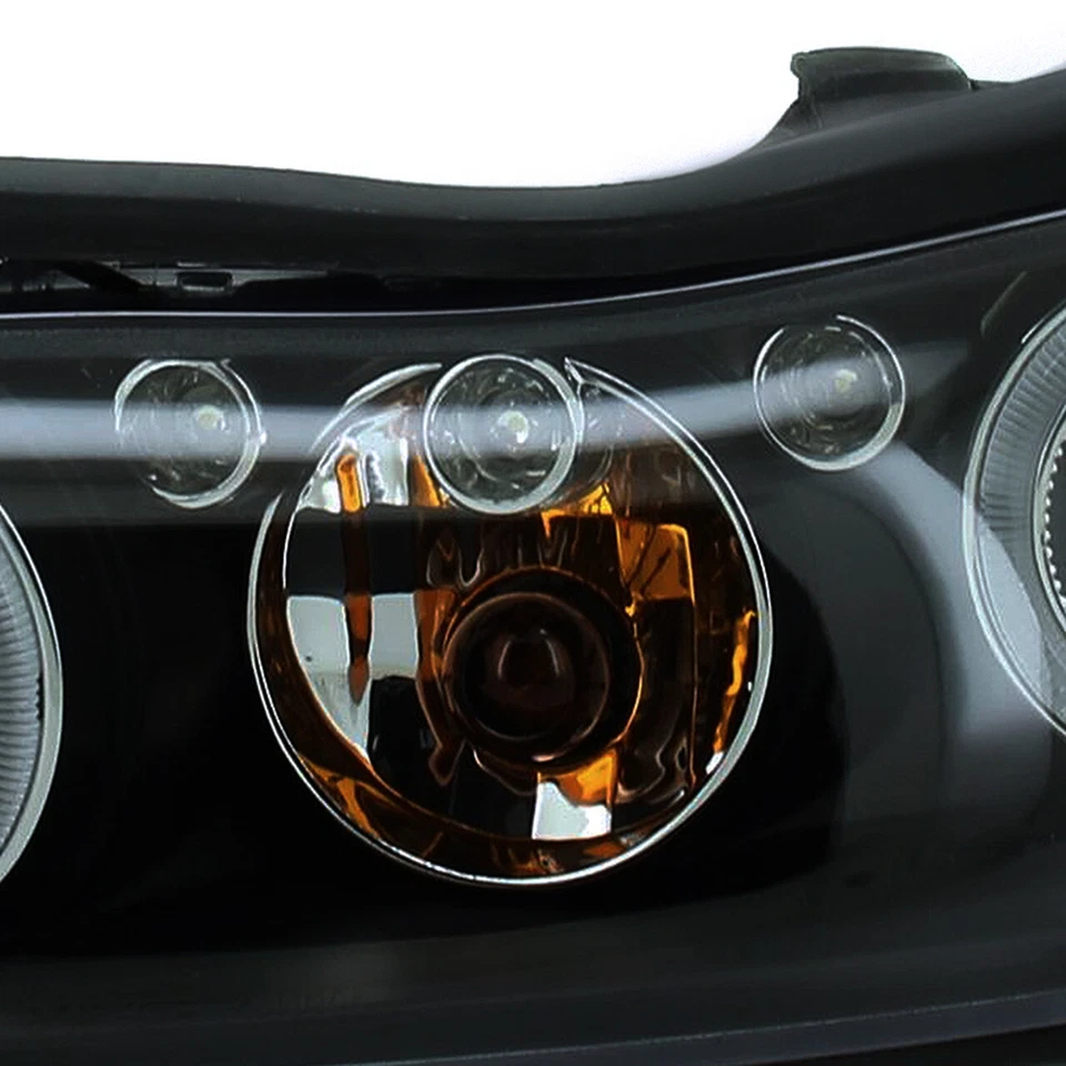 97-03 Chevy Malibu Olds Cutless Clásico Negro Proyector Faros Halo LED DRL Foto 3 de 4