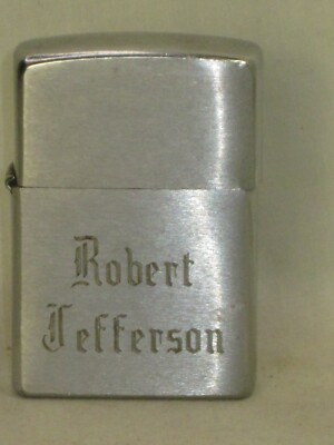 vintage ZIPPO lighter engraved name '' Robert Jefferson '' G XIII w/ scorpion deta