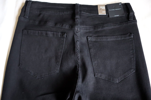 Flying Monkey Buckle Damen 69 $ hoch geschnitten ausgestellt Stretch Jeans schwarz Größe 28 x 34 - Bild 4 von 5