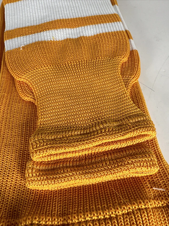 "Nuevos calcetines de hockey sobre hielo tejidos - calcetines vintage amarillos y blancos senior 32""" Foto 2 de 2