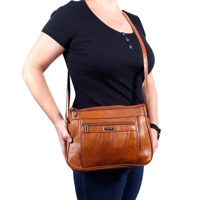 Ladies Genuine Real Leather Bag Designer Organiser Handbag Shoulder Bag AR