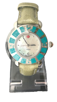 MICHELE Coral Turquoise Diamond Stainless Steel Watch  display picture 1